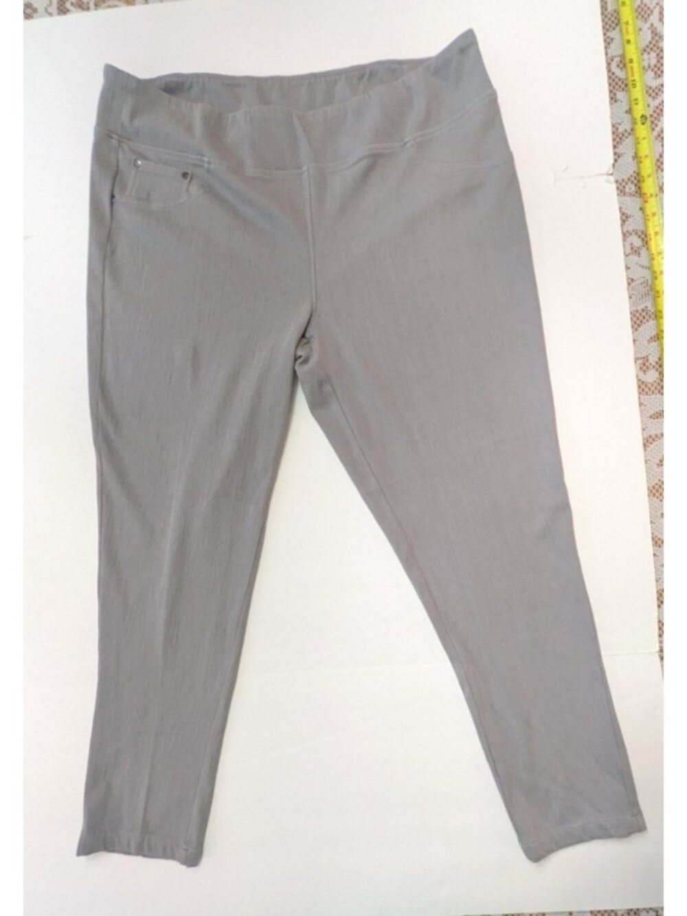 DG2 Diane Gilman Womens 2X Pull On Pants Grey Denim Stretch Skinny